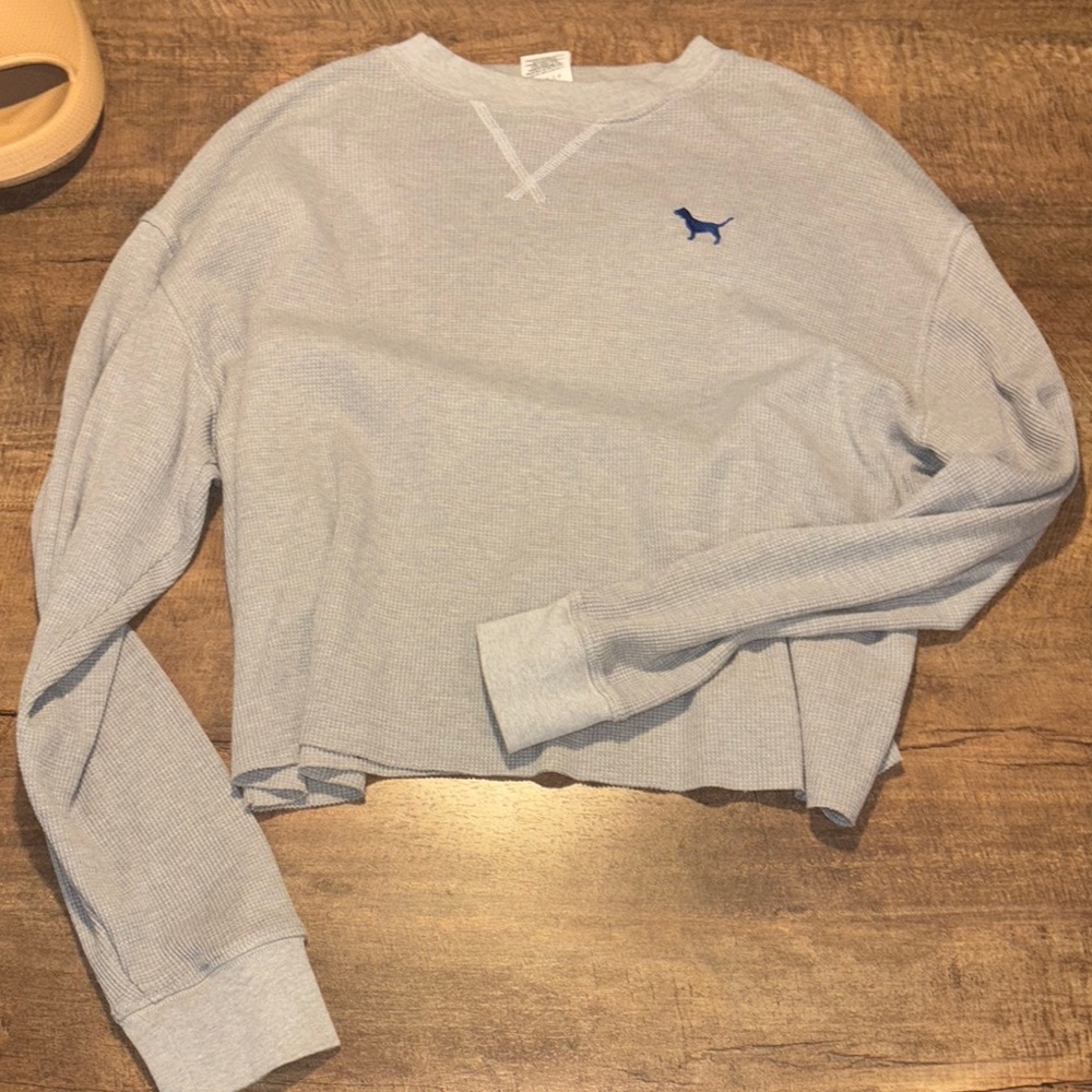 PINK Victoria's Secret Gray Long Sleeve Top